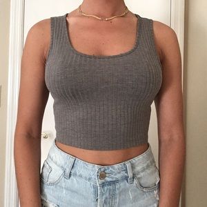 Grey crop top